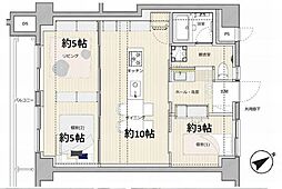 ネオキャッスル野毛 2LDKの間取図画像
