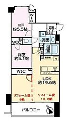 アイディーコート綱島 1SLDKの間取図画像