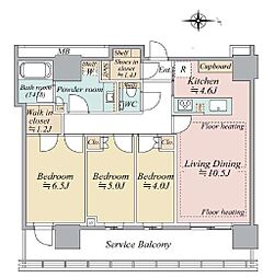 ザ・ヨコハマフロントタワー 3LDKの間取図画像