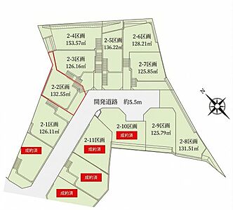 区画図:幅約5.5mの開発道路を中心に、ゆったりと広がる全11区画。第1種低層住宅地の静かな環境に抱かれながら、ご家族の思い描く住まいをゼロから自由に建築可能です。 区画図:幅約5.5mの開発道路を中心に、ゆったりと広がる全11区画。第1種低層住宅地の静かな環境に抱かれながら、ご家族の思い描く住まいをゼロから自由に建築可能です。
