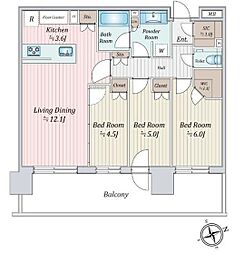 リビオタワー羽沢横浜国大 3LDKの間取図画像