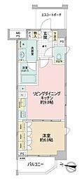 クオス日吉シンシア 1LDKの間取図画像