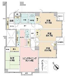 シーガルポート新本牧 4LDKの間取図画像