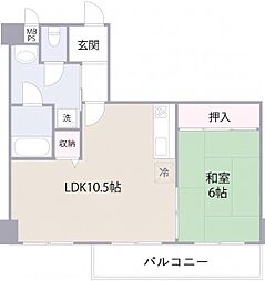 ホーユウパレス反町 1LDKの間取図画像