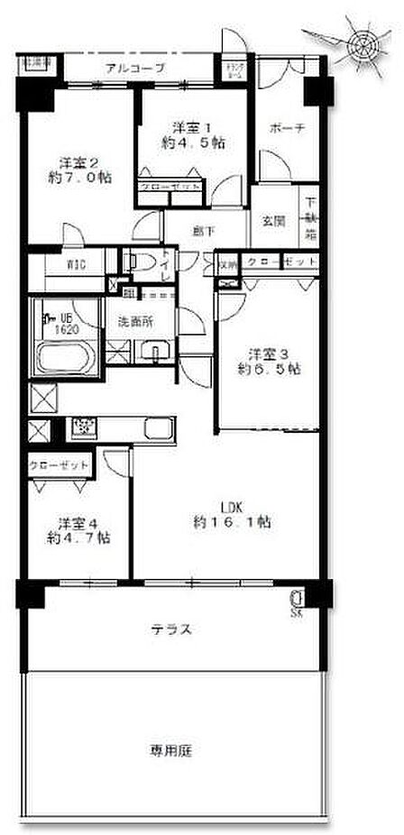 新規内装リノベーション済（令和8年7月）。テラスと専用庭は、戸建て感覚の開放感を味わえる贅沢な空間です。ガーデニングや趣味のスペース、お子様の遊び場としても多目的にご活用いただけます。