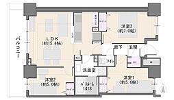 ブリリアタワー川崎 3LDKの間取図画像