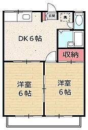 エステートピア宮田A 2DKの間取図画像