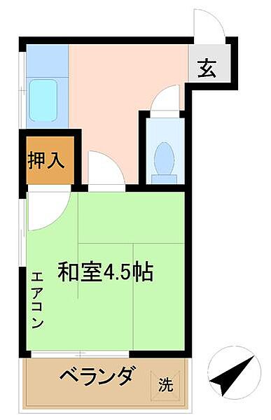 間藤荘 201｜東京都調布市国領町７丁目(賃貸アパート1K・2階・14.87㎡)の写真 その2