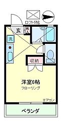パレス富士 ワンルームの間取図画像