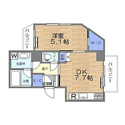 ファミーユエフ 1DKの間取図画像