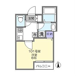 ホームグラウンド羽田 1Kの間取図画像