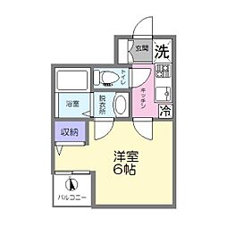 ホームグラウンド羽田 1Kの間取図画像