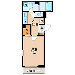 ヴィラ柏木1 1Kの間取図画像
