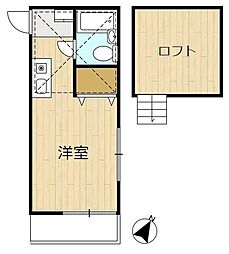 パレス二俣川 ワンルームの間取図画像