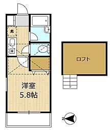 スタジオマム 1Kの間取図画像