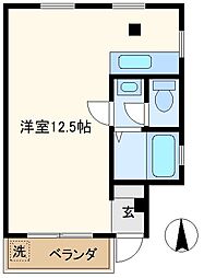 ルネ武里A ワンルームの間取図画像