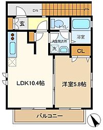 スクエアフラッツ 1LDKの間取図画像