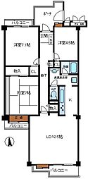せんげん台サンライトパストラル中央1番館 3LDKの間取図画像