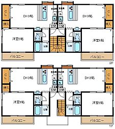 ベルベデール下山 1LDKの間取図画像