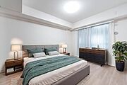 「Bed Room」落ち着いた色合い、シンプルなデザイン。寝室として大事なお部屋です。（本画像はCGにて家具を配置しております。実際に家具はおかれておりません。）