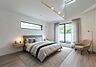 洋室：「Bed Room」落ち着いた色合い、シンプルなデザイン。寝室として大事なお部屋です。（本画像はCGにて家具を配置しております。実際に家具はおかれておりません。）
