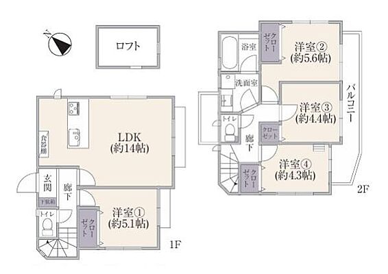 間取り 相鉄本線 鶴ケ峰駅 バス11分 川井宿下車 徒歩11分