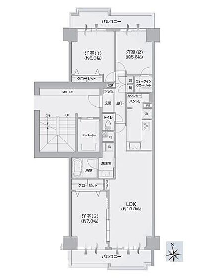 3LDK 間取り