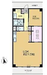 ローズタウン志津駅前C棟 1SLDKの間取図画像