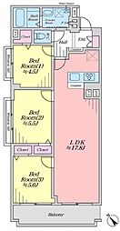 戸塚サニーフラット 3LDKの間取図画像