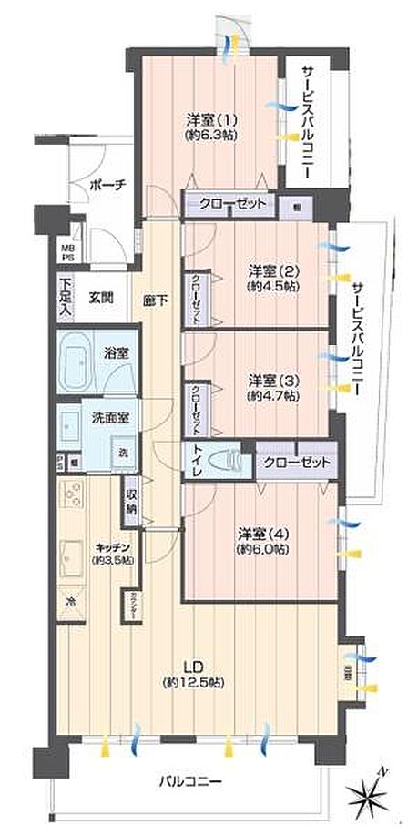 《間取り》■リビング中心の新生活。光を取り入れる明るく開放的な設計で居心地の良い時間を演出します。