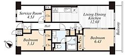 藤和西横浜ハイタウン 3LDKの間取図画像