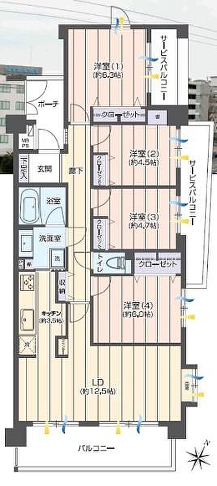 4LDK 間取り