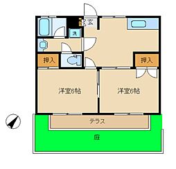 森ハイツ 2DKの間取図画像
