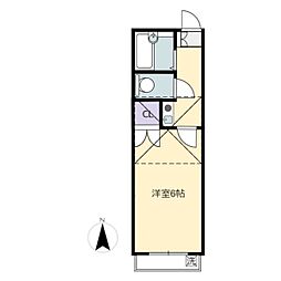 ソレイユ春日部 1Kの間取図画像