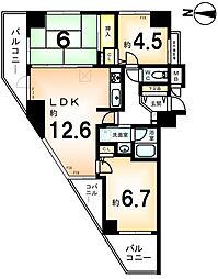 コスモ紫野 3LDKの間取図画像
