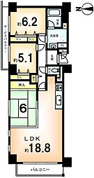 ガーデンコート河原町 3LDKの間取図画像
