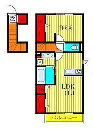 エスペランサB 1LDKの間取図画像