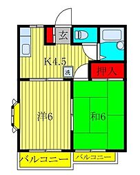 コーポクレスト 2Kの間取図画像