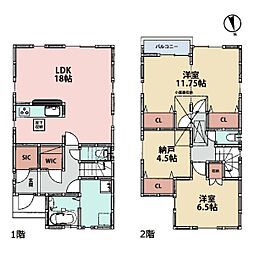 横浜市港北区小机町　中古一戸建て 2SLDKの間取り