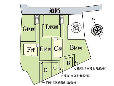 区画図：閑静な住宅街での落ち着いた暮らし