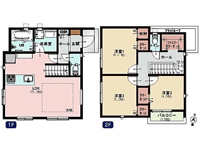 間取り：会話の弾む対面式キッチン