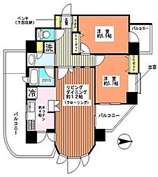ライオンズマンション猿江恩賜公園 2LDKの間取図画像
