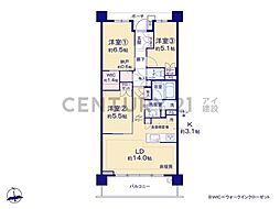 パークホームズ横濱妙蓮寺ザヒルトップ 3LDKの間取図画像
