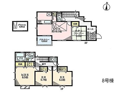 間取り:グルニエ付きで収納に困らない! 間取り:グルニエ付きで収納に困らない!