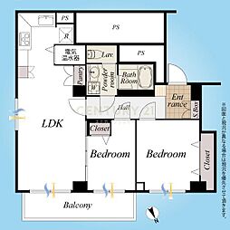 東高元代々木ペアシティ 2LDKの間取図画像