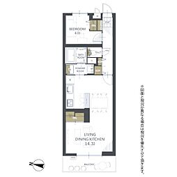ライオンズガーデン富士見台 1LDKの間取図画像
