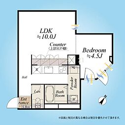 ビューパレー新宿新都心 1LDKの間取図画像