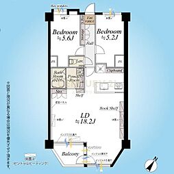 目黒プラザ 2LDKの間取図画像