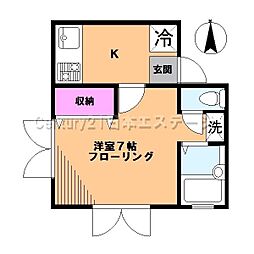 スターハウス 1Kの間取図画像