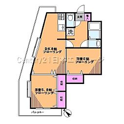 g・カレント 2DKの間取図画像